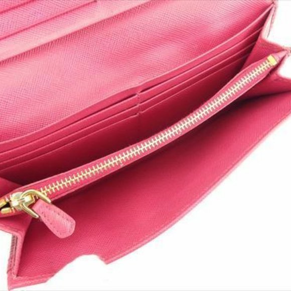 Prada Wallet Purse Long Wallet Pink leather Woman Authentic Used S952 - Picture 6 of 9